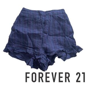 FOREVER 21 Girl’s Striped Linen Blue Shorts - Size XS